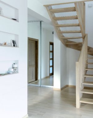 Solid oak wood stairs