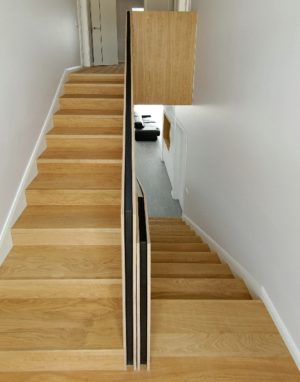 Solid oak wood stairs