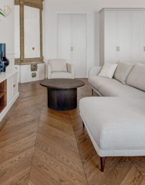 Harmonising Different Spaces with Chevron Parquet