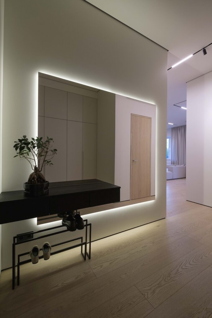 Light and Spacious Interior With Light Engineered Wood Flooring and Interior Door